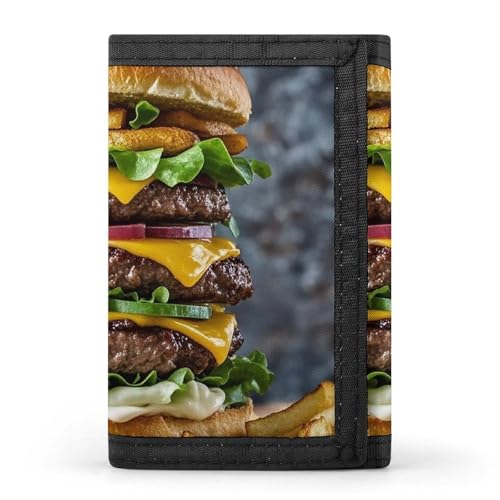 POTSCBVW Extra große Burger-Geldbörse, kompakt, dreifach gefaltet, mit Schlüsselanhänger, leicht und langlebig, für den Außenbereich, Stil, Einheitsgröße, klassisch POTSCBVW Extra große Burger-Geldbörse, kompakt, dreifach gefaltet, mit Schlüsselanhänger, leicht und langlebig, für den Außenbereich, Stil, Einheitsgröße, klassisch von POTSCBVW