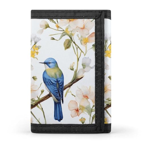 POTSCBVW Geldbörse mit Aquarell-Blumen und Vögeln, kompakt, dreifach gefaltet, mit Schlüsselanhänger, leicht und langlebig, für den Außenbereich, Stil, Einheitsgröße, klassisch POTSCBVW Geldbörse mit Aquarell-Blumen und Vögeln, kompakt, dreifach gefaltet, mit Schlüsselanhänger, leicht und langlebig, für den Außenbereich, Stil, Einheitsgröße, klassisch von POTSCBVW
