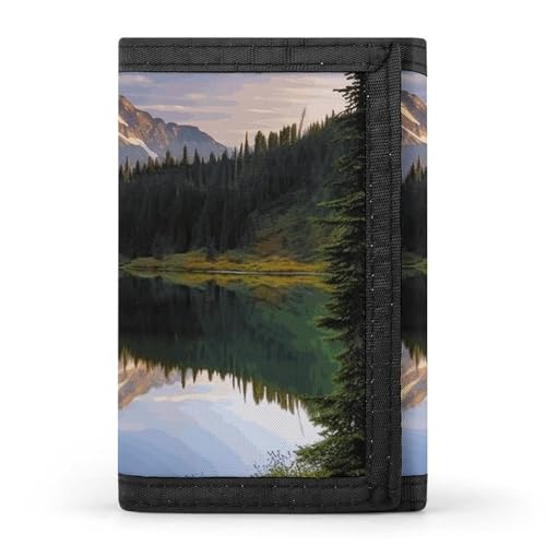 POTSCBVW Geldbörse mit Berg- und Seebildern, kompakt, dreifach faltbar, mit Schlüsselanhänger, leicht und langlebig, für den Außenbereich, Stil, Einheitsgröße, klassisch von POTSCBVW