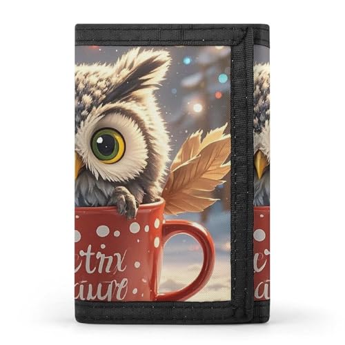 POTSCBVW Geldbörse mit Eulen-Motiv, kompakt, dreifach faltbar, mit Schlüsselanhänger, leicht und langlebig, für den Außenbereich, Stil, Einheitsgröße, klassisch POTSCBVW Geldbörse mit Eulen-Motiv, kompakt, dreifach faltbar, mit Schlüsselanhänger, leicht und langlebig, für den Außenbereich, Stil, Einheitsgröße, klassisch von POTSCBVW