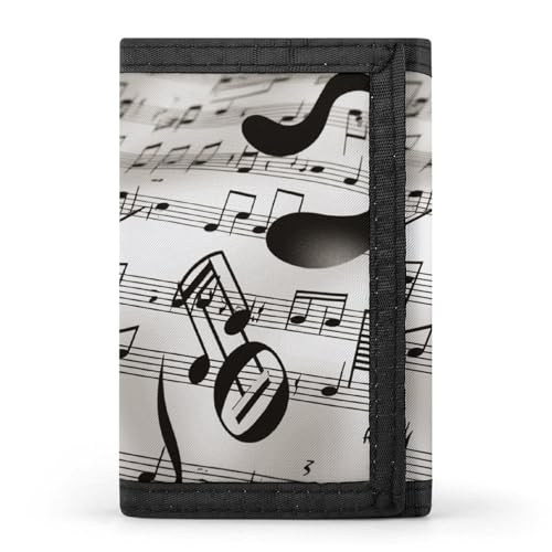 POTSCBVW Geldbörse mit Musiknoten-Druck, kompakt, dreifach gefaltet, mit Schlüsselanhänger, leicht und langlebig, für den Außenbereich, Stil, Einheitsgröße, klassisch POTSCBVW Geldbörse mit Musiknoten-Druck, kompakt, dreifach gefaltet, mit Schlüsselanhänger, leicht und langlebig, für den Außenbereich, Stil, Einheitsgröße, klassisch von POTSCBVW