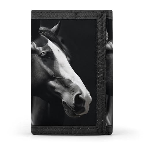 POTSCBVW Geldbörse mit Pferdemotiv, kompakt, dreifach gefaltet, mit Schlüsselanhänger, leicht und langlebig, für den Außenbereich, Stil, Einheitsgröße, klassisch POTSCBVW Geldbörse mit Pferdemotiv, kompakt, dreifach gefaltet, mit Schlüsselanhänger, leicht und langlebig, für den Außenbereich, Stil, Einheitsgröße, klassisch von POTSCBVW