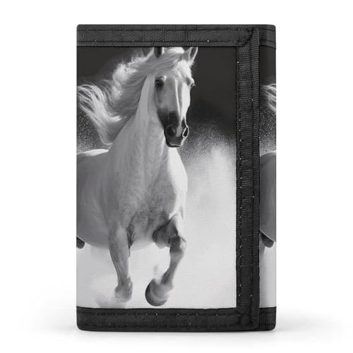 POTSCBVW Geldbörse mit Pferdemotiv, kompakt, dreifach gefaltet, mit Schlüsselanhänger, leicht und langlebig, für den Außenbereich, Stil, Einheitsgröße, klassisch POTSCBVW Geldbörse mit Pferdemotiv, kompakt, dreifach gefaltet, mit Schlüsselanhänger, leicht und langlebig, für den Außenbereich, Stil, Einheitsgröße, klassisch von POTSCBVW