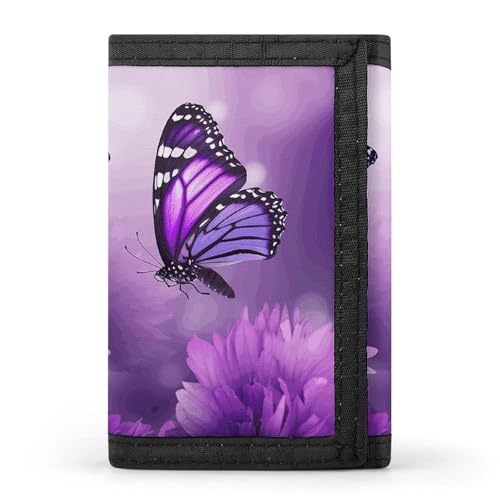 POTSCBVW Geldbörse mit Schmetterlingen, kompakt, dreifach gefaltet, mit Schlüsselanhänger, leicht und langlebig, für den Außenbereich, Stil, Einheitsgröße, klassisch POTSCBVW Geldbörse mit Schmetterlingen, kompakt, dreifach gefaltet, mit Schlüsselanhänger, leicht und langlebig, für den Außenbereich, Stil, Einheitsgröße, klassisch von POTSCBVW