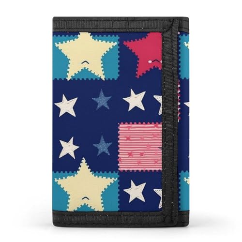 POTSCBVW Geldbörse mit Sternenmuster, kompakt, dreifach gefaltet, mit Schlüsselanhänger, leicht und langlebig, für den Außenbereich, Stil, Einheitsgröße, klassisch POTSCBVW Geldbörse mit Sternenmuster, kompakt, dreifach gefaltet, mit Schlüsselanhänger, leicht und langlebig, für den Außenbereich, Stil, Einheitsgröße, klassisch von POTSCBVW