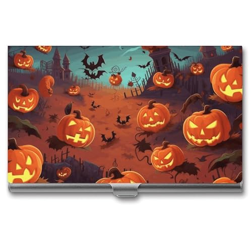 POTSCBVW Halloween-Visitenkartenhalter, superleicht, tragbar, Aluminiumlegierung, Kreditkarten-Organizer, schmal, professionelles Visitenkartenetui für Büroangestellte, Männer und Frauen von POTSCBVW