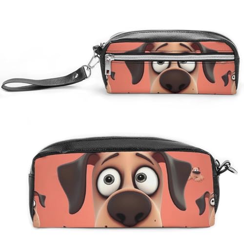 POTSCBVW Hunde-Federmäppchen, große Kapazität mit zwei Fächern, Reißverschluss, Leder, Federmäppchen, tragbare Reise-Kosmetiktasche für Damen und Herren POTSCBVW Hunde-Federmäppchen, große Kapazität mit zwei Fächern, Reißverschluss, Leder, Federmäppchen, tragbare Reise-Kosmetiktasche für Damen und Herren von POTSCBVW