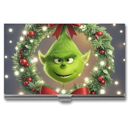 POTSCBVW Klassischer Visitenkartenhalter mit Weihnachtsgenie, superleicht, tragbar, Aluminiumlegierung, Kreditkarten-Organizer, schlank, professionelles Visitenkartenetui für Büroangestellte, Männer POTSCBVW Klassischer Visitenkartenhalter mit Weihnachtsgenie, superleicht, tragbar, Aluminiumlegierung, Kreditkarten-Organizer, schlank, professionelles Visitenkartenetui für Büroangestellte, Männer von POTSCBVW