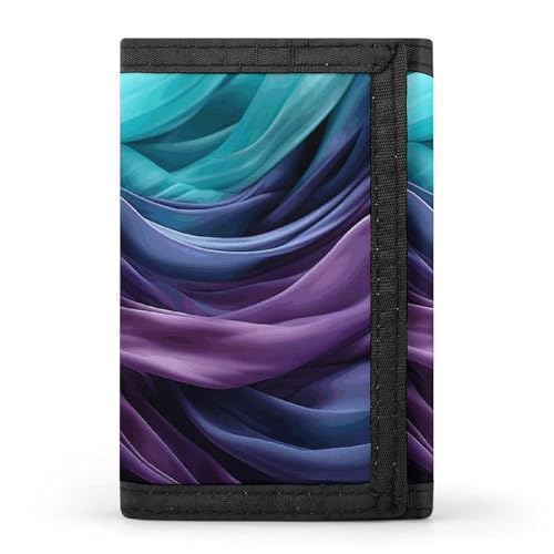 POTSCBVW Kompakte dreifach gefaltete Geldbörse mit Schlüsselanhänger, leicht und langlebig, für den Außenbereich, Smaragdgrün und Violett POTSCBVW Kompakte dreifach gefaltete Geldbörse mit Schlüsselanhänger, leicht und langlebig, für den Außenbereich, Smaragdgrün und Violett von POTSCBVW