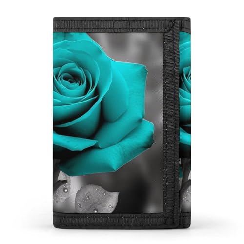 POTSCBVW Kompakte dreifach gefaltete Geldbörse mit Schlüsselanhänger, leicht und langlebig, für den Außenbereich, Stil, Einheitsgröße, klassisch, Blaugrün / Grau POTSCBVW Kompakte dreifach gefaltete Geldbörse mit Schlüsselanhänger, leicht und langlebig, für den Außenbereich, Stil, Einheitsgröße, klassisch, Blaugrün / Grau von POTSCBVW