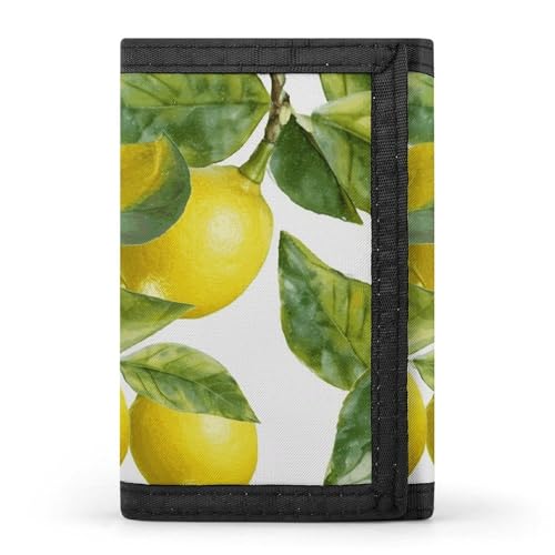 POTSCBVW Lemon Branch Leaves Geldbörse, kompakt, dreifach gefaltet, mit Schlüsselanhänger, leicht und langlebig, für den Außenbereich, Stil, Einheitsgröße, klassisch POTSCBVW Lemon Branch Leaves Geldbörse, kompakt, dreifach gefaltet, mit Schlüsselanhänger, leicht und langlebig, für den Außenbereich, Stil, Einheitsgröße, klassisch von POTSCBVW