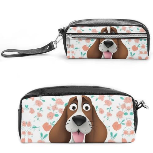 POTSCBVW Lustiges Hunde-Federmäppchen, große Kapazität mit zwei Fächern, Reißverschluss, Leder, Federmäppchen, tragbare Reise-Kosmetiktasche für Damen und Herren POTSCBVW Lustiges Hunde-Federmäppchen, große Kapazität mit zwei Fächern, Reißverschluss, Leder, Federmäppchen, tragbare Reise-Kosmetiktasche für Damen und Herren von POTSCBVW