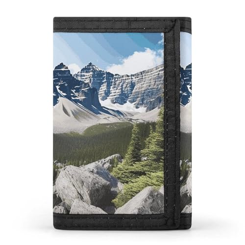 POTSCBVW Mountains Geldbörse, kompakt, dreifach gefaltet, mit Schlüsselanhänger, leicht und langlebig, für den Außenbereich, Stil, Einheitsgröße, klassisch POTSCBVW Mountains Geldbörse, kompakt, dreifach gefaltet, mit Schlüsselanhänger, leicht und langlebig, für den Außenbereich, Stil, Einheitsgröße, klassisch von POTSCBVW