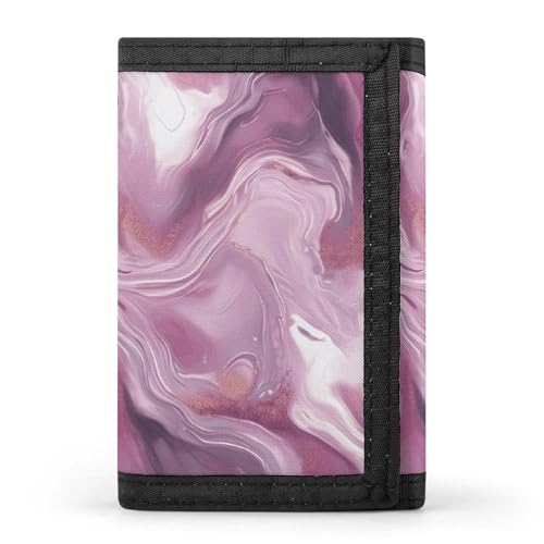 POTSCBVW Pearl Purple Marble Wallet Compact Trifold Wallet with Keychain Lightweight & Durable Purse for Outdoor von POTSCBVW