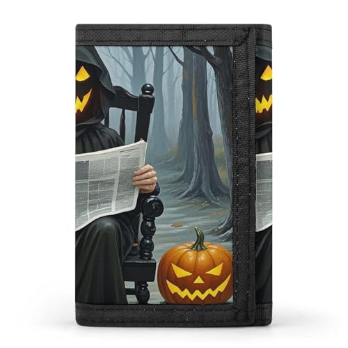 POTSCBVW Retro Ghost Wallet Compact Trifold Wallet with Keychain Lightweight & Durable Purse for Outdoor, Style, One Size, Classic von POTSCBVW