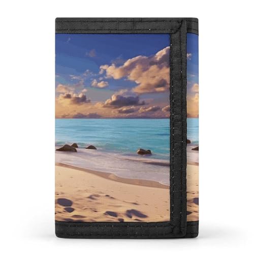 POTSCBVW Romantische Strandbrieftasche, kompakt, dreifach gefaltet, mit Schlüsselanhänger, leicht und langlebig, für den Außenbereich, Stil, Einheitsgröße, klassisch POTSCBVW Romantische Strandbrieftasche, kompakt, dreifach gefaltet, mit Schlüsselanhänger, leicht und langlebig, für den Außenbereich, Stil, Einheitsgröße, klassisch von POTSCBVW