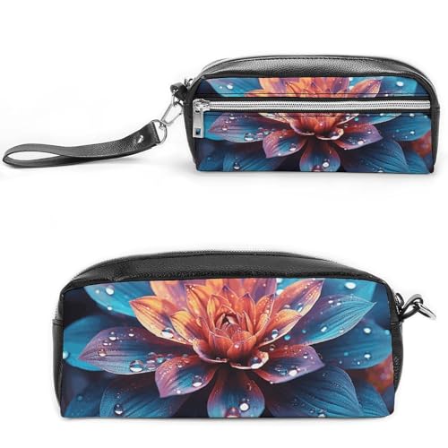 POTSCBVW Schönes Federmäppchen mit Blumenmuster, großes Fassungsvermögen mit zwei Fächern, Reißverschluss, Leder-Bleistifttasche, tragbare Reise-Kosmetiktasche für Damen und Herren POTSCBVW Schönes Federmäppchen mit Blumenmuster, großes Fassungsvermögen mit zwei Fächern, Reißverschluss, Leder-Bleistifttasche, tragbare Reise-Kosmetiktasche für Damen und Herren von POTSCBVW