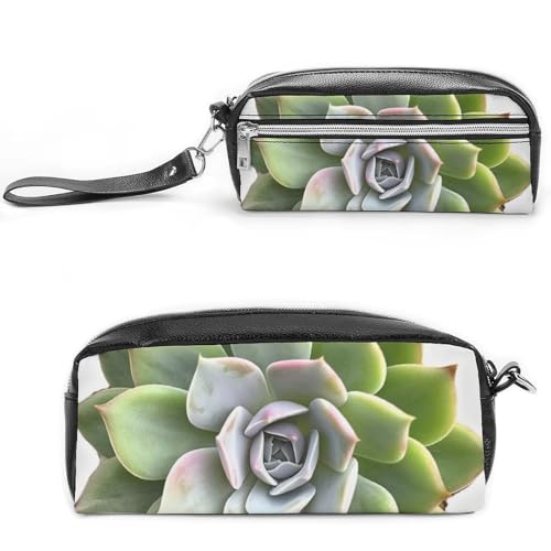 POTSCBVW Succulent Botanical Pencil Case Large Capacity with Two Compartments, Zipper Leather Pencil Pouch, Portable Travel Cosmetic Bag for Women Men POTSCBVW Succulent Botanical Pencil Case Large Capacity with Two Compartments, Zipper Leather Pencil Pouch, Portable Travel Cosmetic Bag for Women Men von POTSCBVW