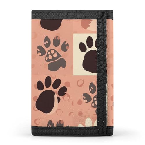 POTSCBVW Süße Geldbörse mit Katzenpfoten, kompakt, dreifach faltbar, mit Schlüsselanhänger, leicht und langlebig, für draußen, Stil, Einheitsgröße, klassisch von POTSCBVW