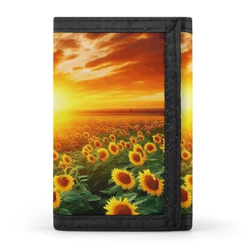 POTSCBVW Sunflower Field Geldbörse, kompakt, dreifach gefaltet, mit Schlüsselanhänger, leicht und langlebig, für den Außenbereich, Stil, Einheitsgröße, klassisch POTSCBVW Sunflower Field Geldbörse, kompakt, dreifach gefaltet, mit Schlüsselanhänger, leicht und langlebig, für den Außenbereich, Stil, Einheitsgröße, klassisch von POTSCBVW