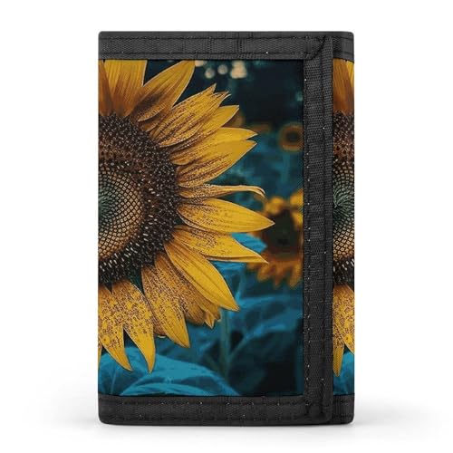 POTSCBVW The Most Beautiful Sunflower Wallet Compact Trifold Wallet with Keychain Lightweight & Durable Purse for Outdoor, Style, One Size, Classic von POTSCBVW