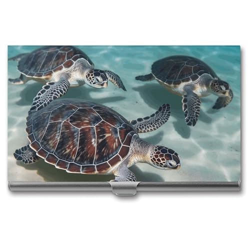 POTSCBVW Visitenkartenetui mit Meeresschildkröten, superleicht, tragbar, Aluminiumlegierung, Kreditkarten-Organizer, schmal, professionelles Visitenkartenetui für Büroangestellte, Männer und Frauen POTSCBVW Visitenkartenetui mit Meeresschildkröten, superleicht, tragbar, Aluminiumlegierung, Kreditkarten-Organizer, schmal, professionelles Visitenkartenetui für Büroangestellte, Männer und Frauen von POTSCBVW