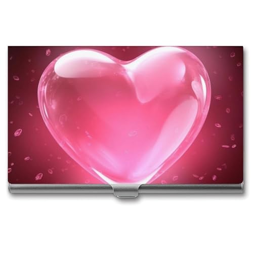 POTSCBVW Visitenkartenhalter in Herzform, superleicht, tragbar, Aluminiumlegierung, Kreditkarten-Organizer, schlank, professionelles Visitenkartenetui für Büroangestellte, Männer und Frauen von POTSCBVW