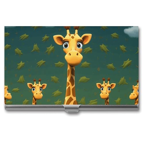 POTSCBVW Visitenkartenhalter mit Cartoon-Giraffe, superleicht, tragbar, Aluminiumlegierung, Kreditkarten-Organizer, schlank, professionelles Visitenkartenetui für Büroangestellte, Männer und Frauen POTSCBVW Visitenkartenhalter mit Cartoon-Giraffe, superleicht, tragbar, Aluminiumlegierung, Kreditkarten-Organizer, schlank, professionelles Visitenkartenetui für Büroangestellte, Männer und Frauen von POTSCBVW