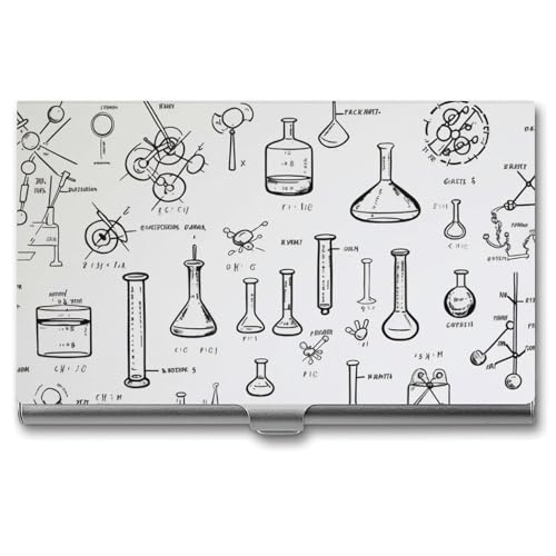 POTSCBVW Visitenkartenhalter mit Chemie-Druck, superleicht, tragbar, Aluminiumlegierung, Kreditkarten-Organizer, schlank, professionelles Visitenkartenetui für Büroangestellte, Männer und Frauen von POTSCBVW
