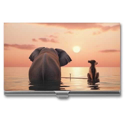 POTSCBVW Visitenkartenhalter mit Elefant und Hund, superleicht, tragbar, Aluminiumlegierung, Kreditkarten-Organizer, schlank, professionelles Visitenkartenetui für Büroangestellte, Männer und Frauen POTSCBVW Visitenkartenhalter mit Elefant und Hund, superleicht, tragbar, Aluminiumlegierung, Kreditkarten-Organizer, schlank, professionelles Visitenkartenetui für Büroangestellte, Männer und Frauen von POTSCBVW