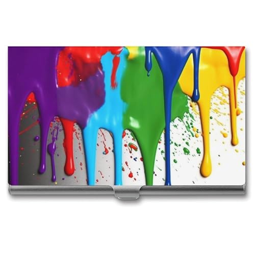 POTSCBVW Visitenkartenhalter mit Farbspritzer, superleicht, tragbar, Aluminiumlegierung, Kreditkarten-Organizer, schmal, professionelles Visitenkartenetui für Büroangestellte, Männer und Frauen POTSCBVW Visitenkartenhalter mit Farbspritzer, superleicht, tragbar, Aluminiumlegierung, Kreditkarten-Organizer, schmal, professionelles Visitenkartenetui für Büroangestellte, Männer und Frauen von POTSCBVW