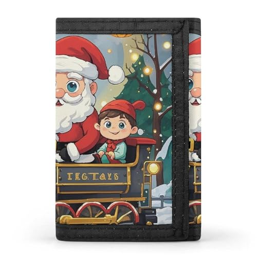 POTSCBVW Weihnachts-Zug-Geldbörse, kompakt, dreifach gefaltet, mit Schlüsselanhänger, leicht und langlebig, für den Außenbereich, Stil, Einheitsgröße, klassisch POTSCBVW Weihnachts-Zug-Geldbörse, kompakt, dreifach gefaltet, mit Schlüsselanhänger, leicht und langlebig, für den Außenbereich, Stil, Einheitsgröße, klassisch von POTSCBVW