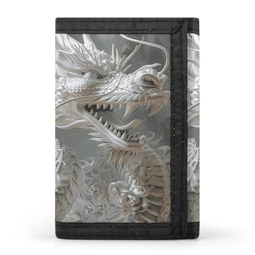 POTSCBVW White Dragon Style Geldbörse, kompakt, dreifach faltbar, mit Schlüsselanhänger, leicht und langlebig, für den Außenbereich, Stil, Einheitsgröße, klassisch POTSCBVW White Dragon Style Geldbörse, kompakt, dreifach faltbar, mit Schlüsselanhänger, leicht und langlebig, für den Außenbereich, Stil, Einheitsgröße, klassisch von POTSCBVW