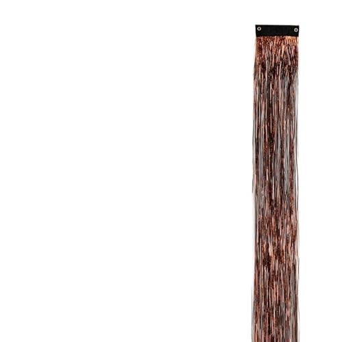 50 cm Glitzer-Lametta-Set for Haare, mehrfarbiges Glitzer-String-Extensions-Zubehör, glänzende Fäden for Haare und Damen, Kopfschmuck, 1 Stück (rot)(Coffee) von POTUBI