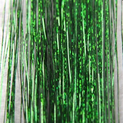 Glitzernde Haarspange for Anklipsen, Haarverlängerung for Frauen und Mädchen, glitzernde Haarspange, 81,3 cm langes Lametta-Set, Flechtzubehör, 1 Stück (rot)(Green) von POTUBI