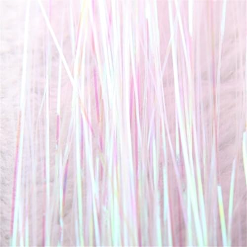 Glitzernde Haarspange for Anklipsen, Haarverlängerung for Frauen und Mädchen, glitzernde Haarspange, 81,3 cm langes Lametta-Set, Flechtzubehör, 1 Stück (rot)(White) von POTUBI