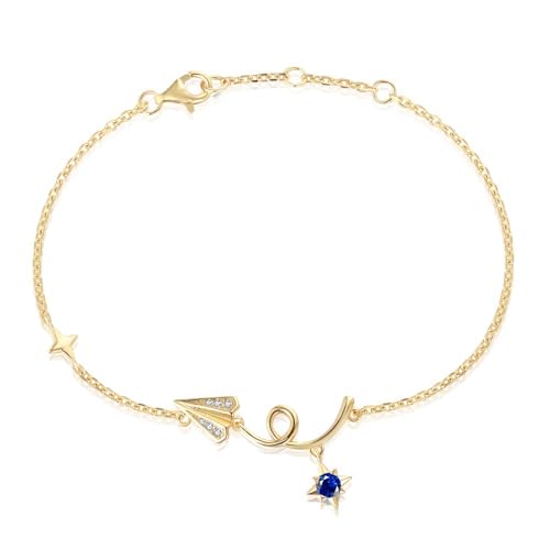 POTUBI Glücksarmband mit Zirkonia-Flugzeug for Frauen, 925er Sterlingsilber, Flugzeugarmbänder, Luftfahrtschmuck, Pilotengeschenk, Flugbegleitergeschenk POTUBI Glücksarmband mit Zirkonia-Flugzeug for Frauen, 925er Sterlingsilber, Flugzeugarmbänder, Luftfahrtschmuck, Pilotengeschenk, Flugbegleitergeschenk von POTUBI