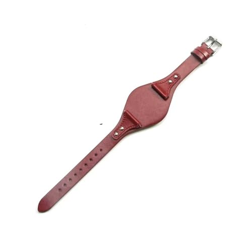 POTUBI Leder passend for ES4114 ES4113 ES3625 ES3616 ES3838 Damen-Uhrenarmbänder, kleines Armband, 18 mm, Rot/Schwarz(Red(PW),Golden K1 18mm) von POTUBI