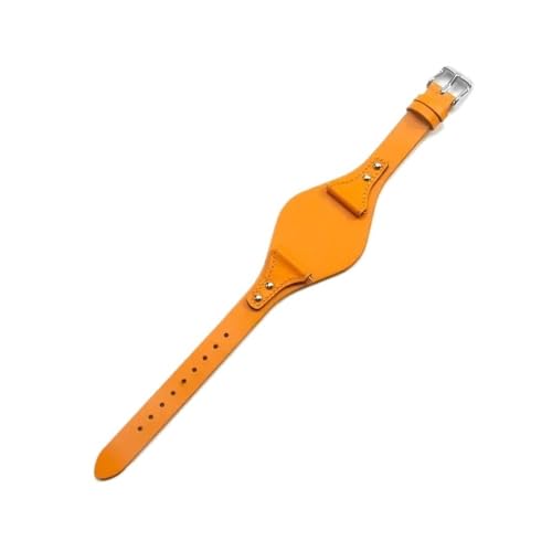 POTUBI Leder passend for ES4114 ES4113 ES3625 ES3616 ES3838 Damen-Uhrenarmbänder, kleines Armband, 18 mm, Rot/Schwarz(Yellow(PW),Steel K1 18mm) von POTUBI