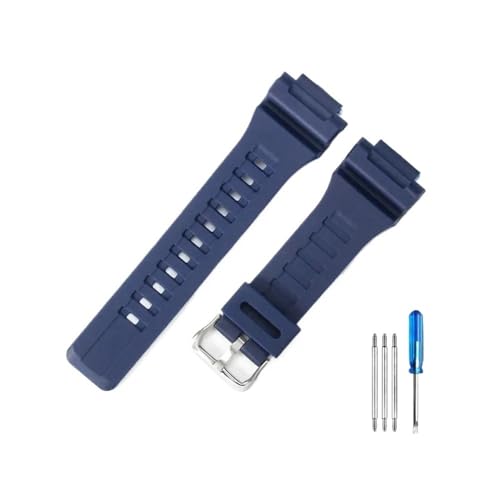POTUBI Passend for Aqs810-Armband AQ-S810W Uhrenersatzzubehör WC-5208 Gummigehäuse Weiß 5208 Modifiziert(Dark Blue Steel K5) von POTUBI
