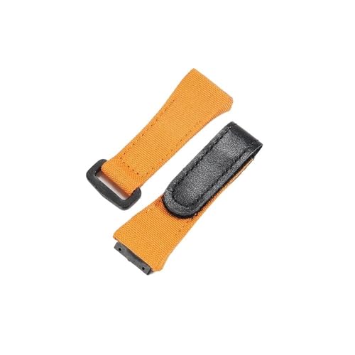 POTUBI Passend for RM50 Rm53, schlichtes Leder, Nylon-Canvas, Herren-Uhrenarmband, 25 mm, Schraubendreher-Uhrenarmbänder(Orange) von POTUBI