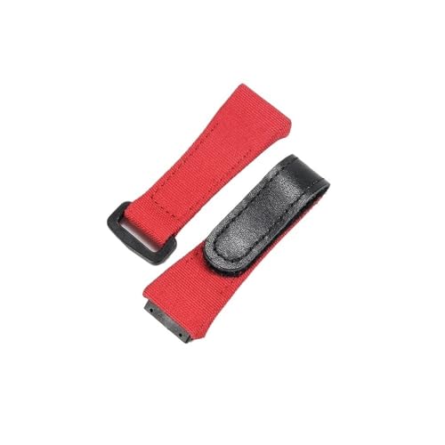 POTUBI Passend for RM50 Rm53, schlichtes Leder, Nylon-Canvas, Herren-Uhrenarmband, 25 mm, Schraubendreher-Uhrenarmbänder(Red) von POTUBI