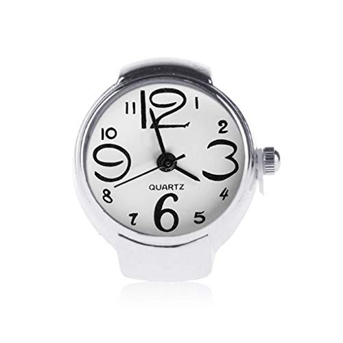 POTUBI Unisex 5 Farben Männer Frauen Paar Ring Uhr Gummiband Edelstahl Finger Uhren(#6) von POTUBI