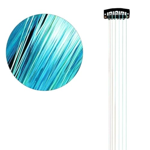 Shiny Threads Glitzer-Lametta-Set, 50 x 3,5 cm, Glitzer-String-Extensions for Damen-Kopfschmuck, DIY-Lametta-Accessoires (blau)(Blue) von POTUBI