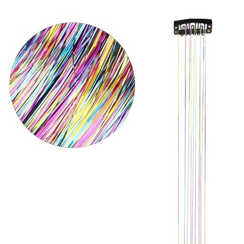 Shiny Threads Glitzer-Lametta-Set, 50 x 3,5 cm, Glitzer-String-Extensions for Damen-Kopfschmuck, DIY-Lametta-Accessoires (blau)(Grey) von POTUBI