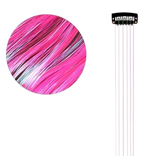 Shiny Threads Glitzer-Lametta-Set, 50 x 3,5 cm, Glitzer-String-Extensions for Damen-Kopfschmuck, DIY-Lametta-Accessoires (blau)(Peach Red) von POTUBI