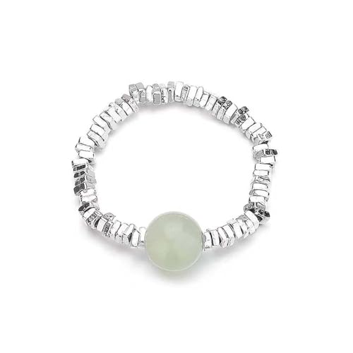 Sterling Silber Dehnbarer Perlenring Jadering Zeigefingerring Modische Sterling Silberringe for Frauen Jahrestagsschmuck Geschenke Sterling Silber Dehnbarer Perlenring Jadering Zeigefingerring Modische Sterling Silberringe for Frauen Jahrestagsschmuck Geschenke von POTUBI