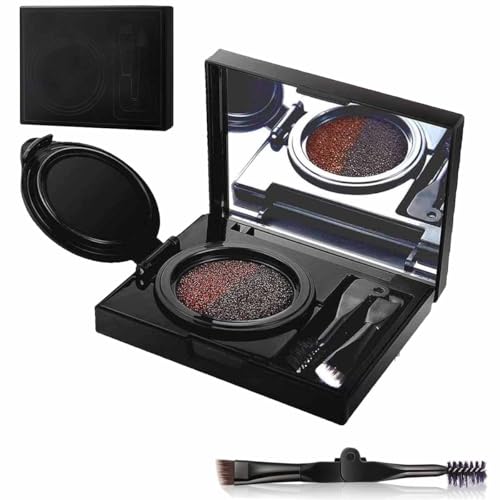Augenbrauenpaste und Eyeliner mit Stempel, 2-in-1, wasserfester Puder und Creme, doppelseitiger Pinsel, neue Farbe for Augenbrauen(Brown) von POVVFRTY