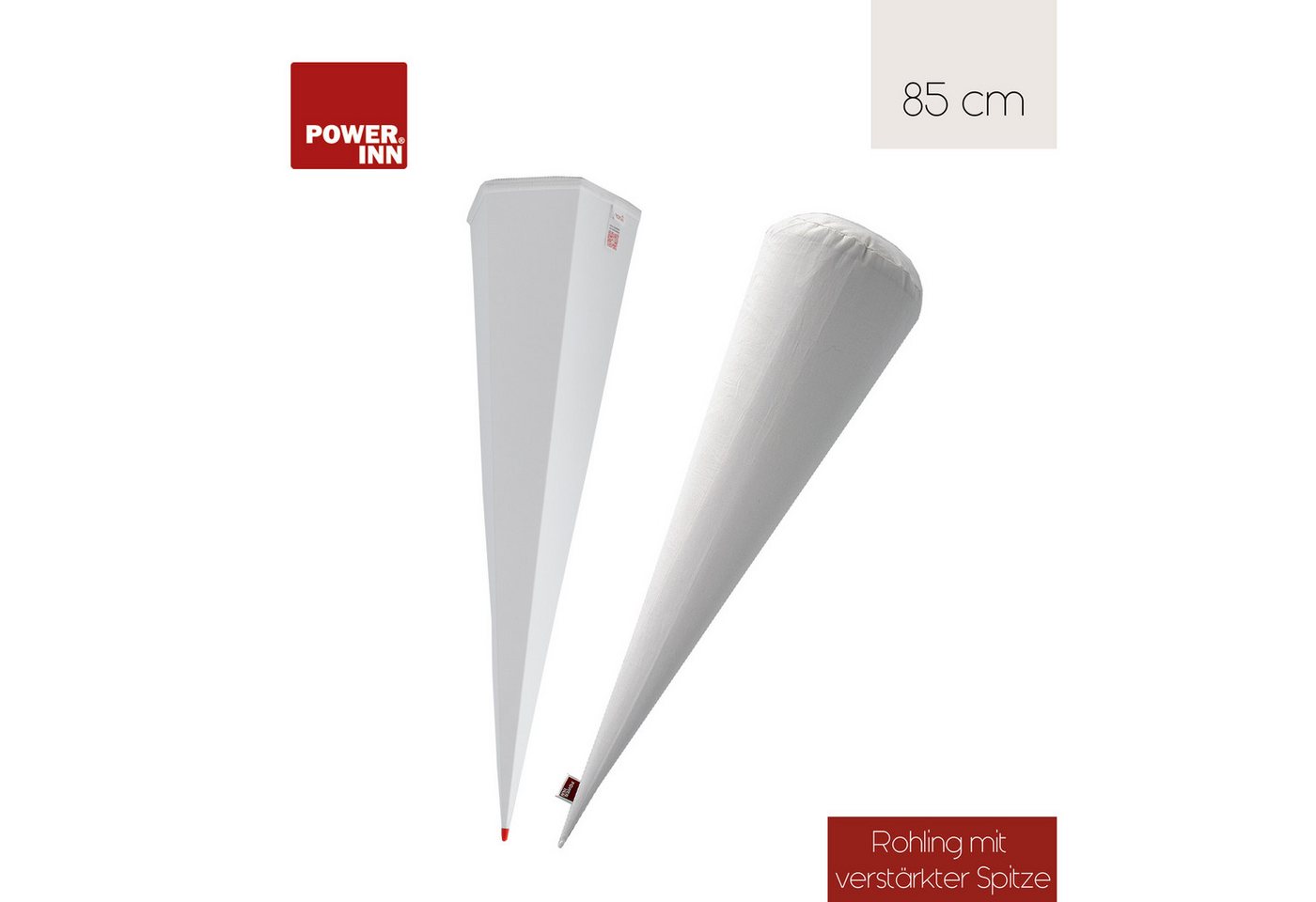 POWER INN Schultüte POWER INN Schultütenkissen ca. 85cm + Roth Papprohling 85 cm von POWER INN