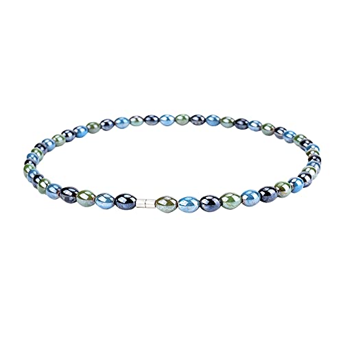 Power Ionics Elegante Unisex Turmalin Perlenkette 8mm, 48cm Halskette für Damen und Herren in Bunt, mit Magnetverschluss, Schmuck Geschenkbeutel inklusive von Power Ionics